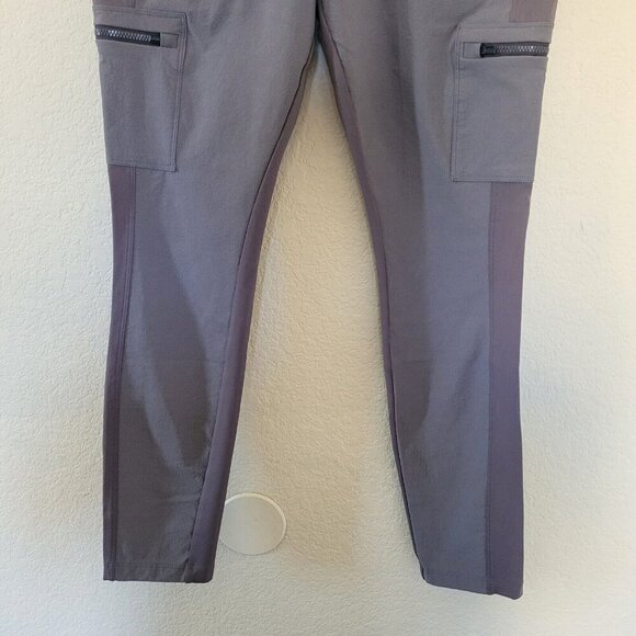 Athleta Headlands Hybrid Cargo Pants Womens Size 4 Brown Stretch Pull On Legging - Picture 9 of 10
